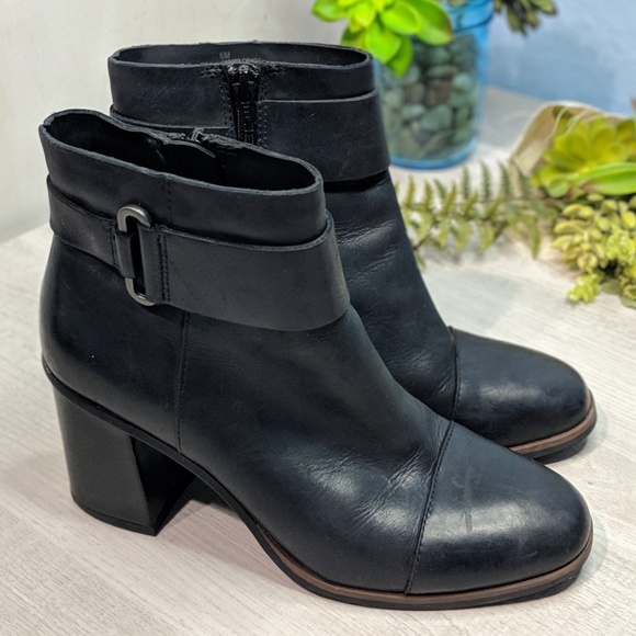 Kork-Ease Shoes - Korks Leather Black Block Heel Booties 6 #196